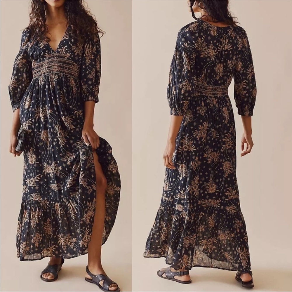 Free People Golden Hour Maxi Dress - Black Combo